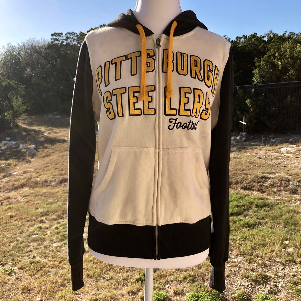 Pittsburgh Steelers Full-Zip Embroidered Hoodie Womens Size S NFL TEAM APPAREL